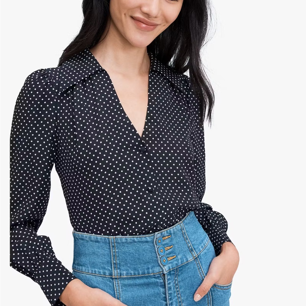 Kate spade dainty dot silk blouse XXS